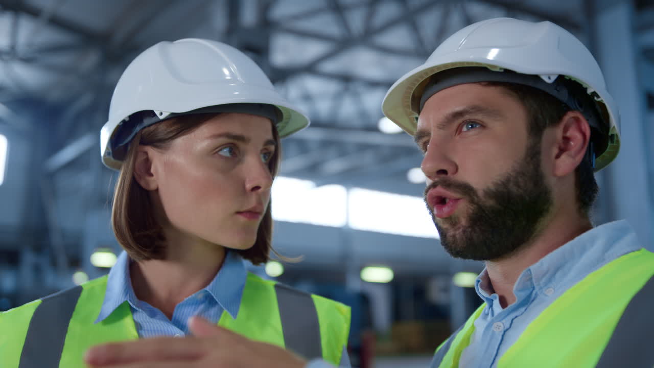 retrato de supervisores de la fábrica discutiendo el proceso de suministro, producción y envío