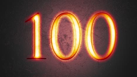 engraved number 100 shining