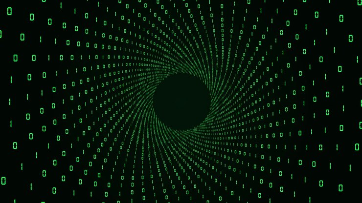 Digital Binary Code Tunnel Animation