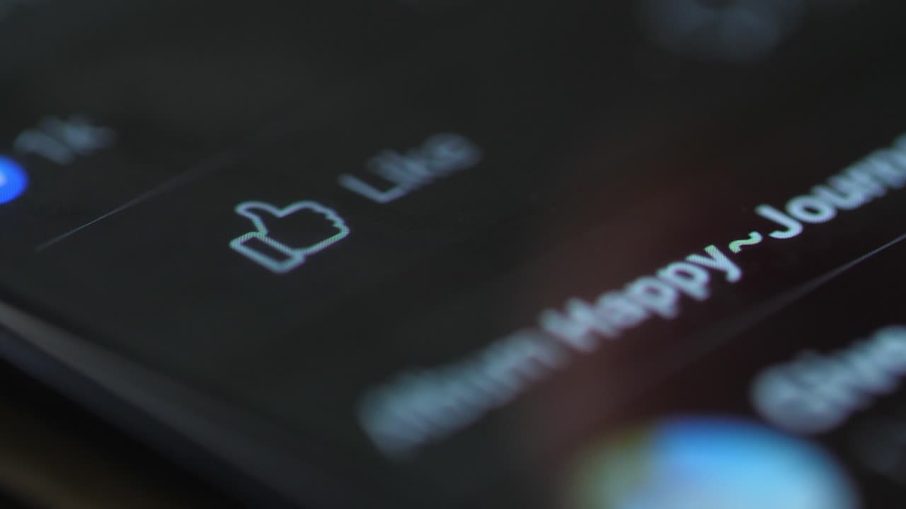 드폰의 라이크 버튼의 클로즈업