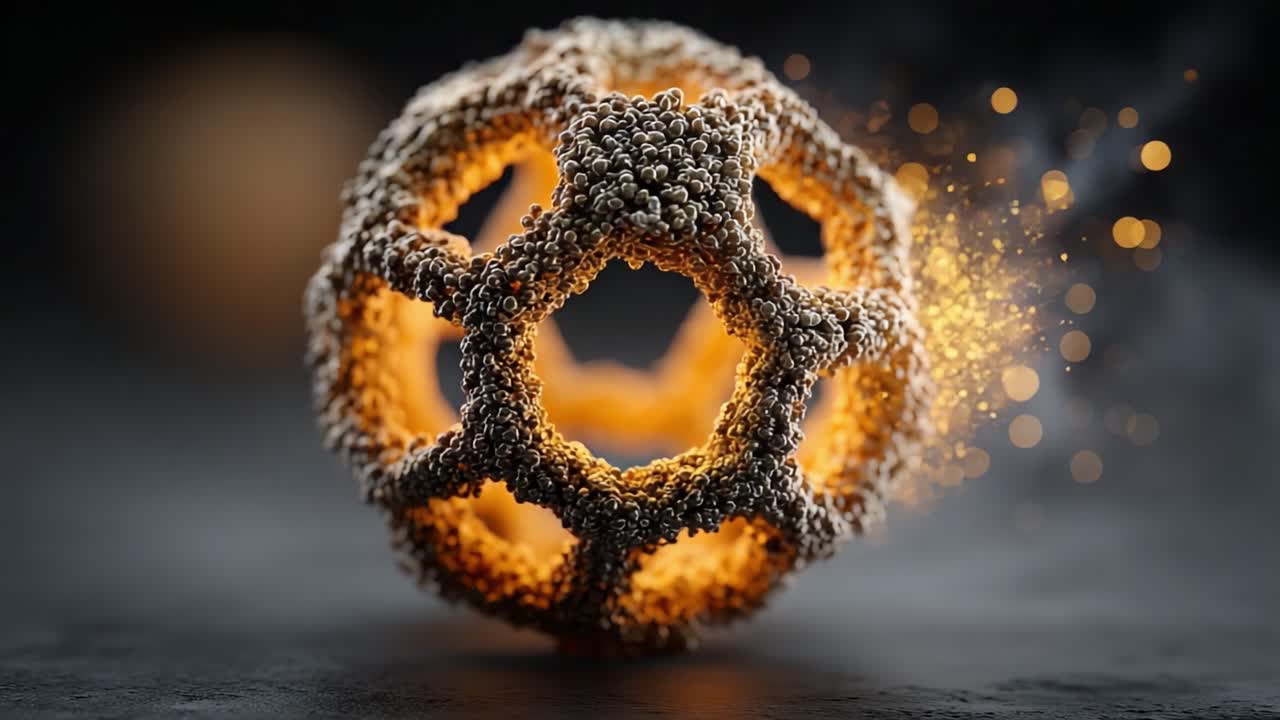 A Stunning Visual Representation of an Intricate Geometric Structure Illuminated by Glowing Particles Capturing the Essence of Creativity and Design in Motion