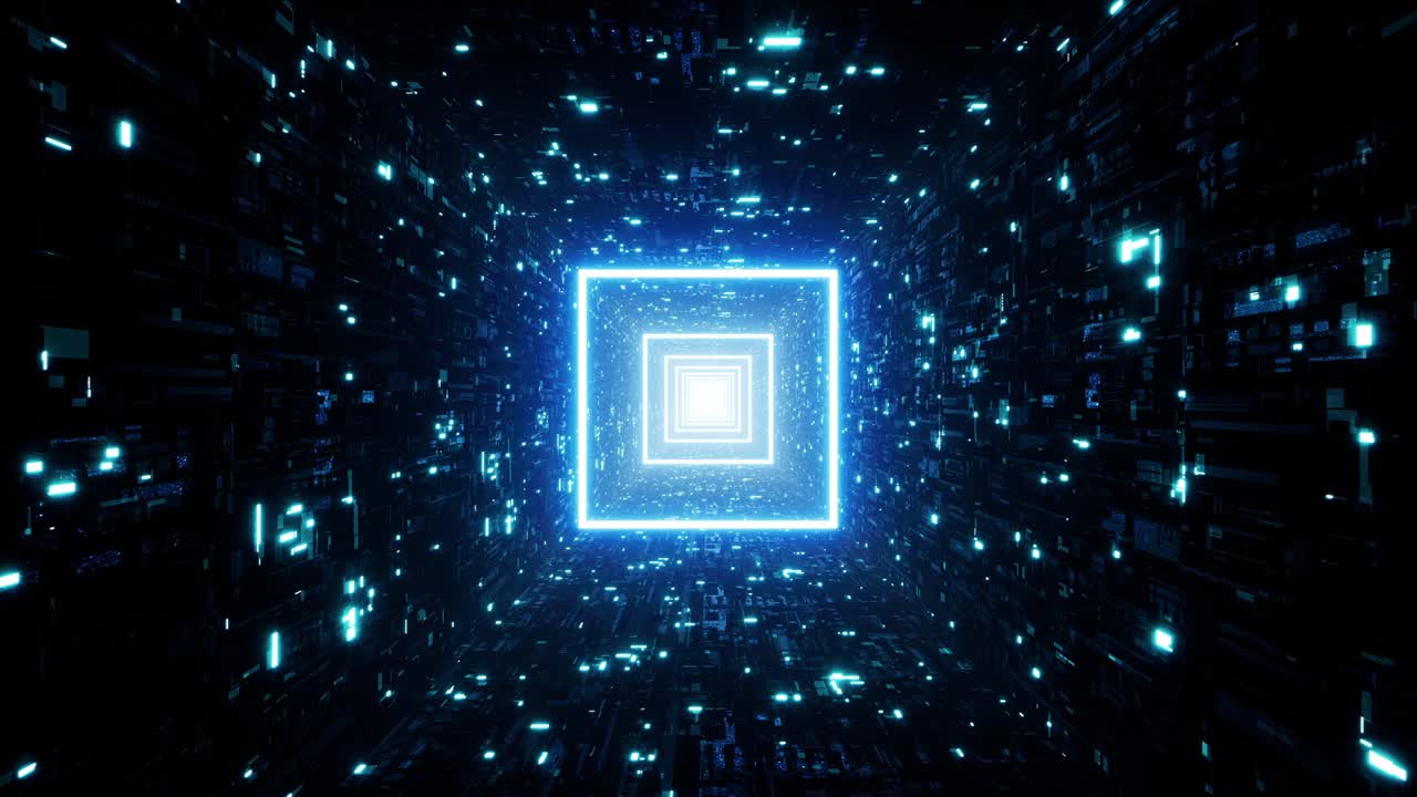 luce quadrata luminosa circuito di tunnel digitale vj