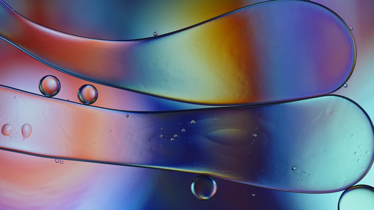 abstract colorido alimentos gotas de aceite burbujas y esferas que fluyen