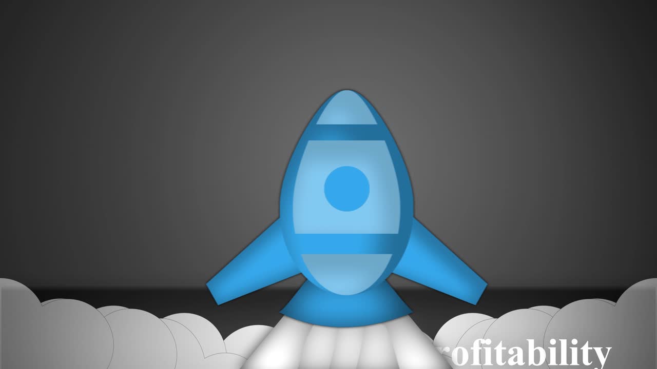 A Business startup rocket with highlighting the goals