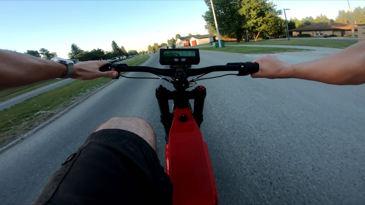 Man riding his bike in the streets of canada