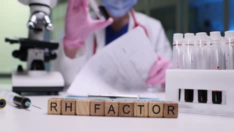 rh factor blood test in a medical laboratory