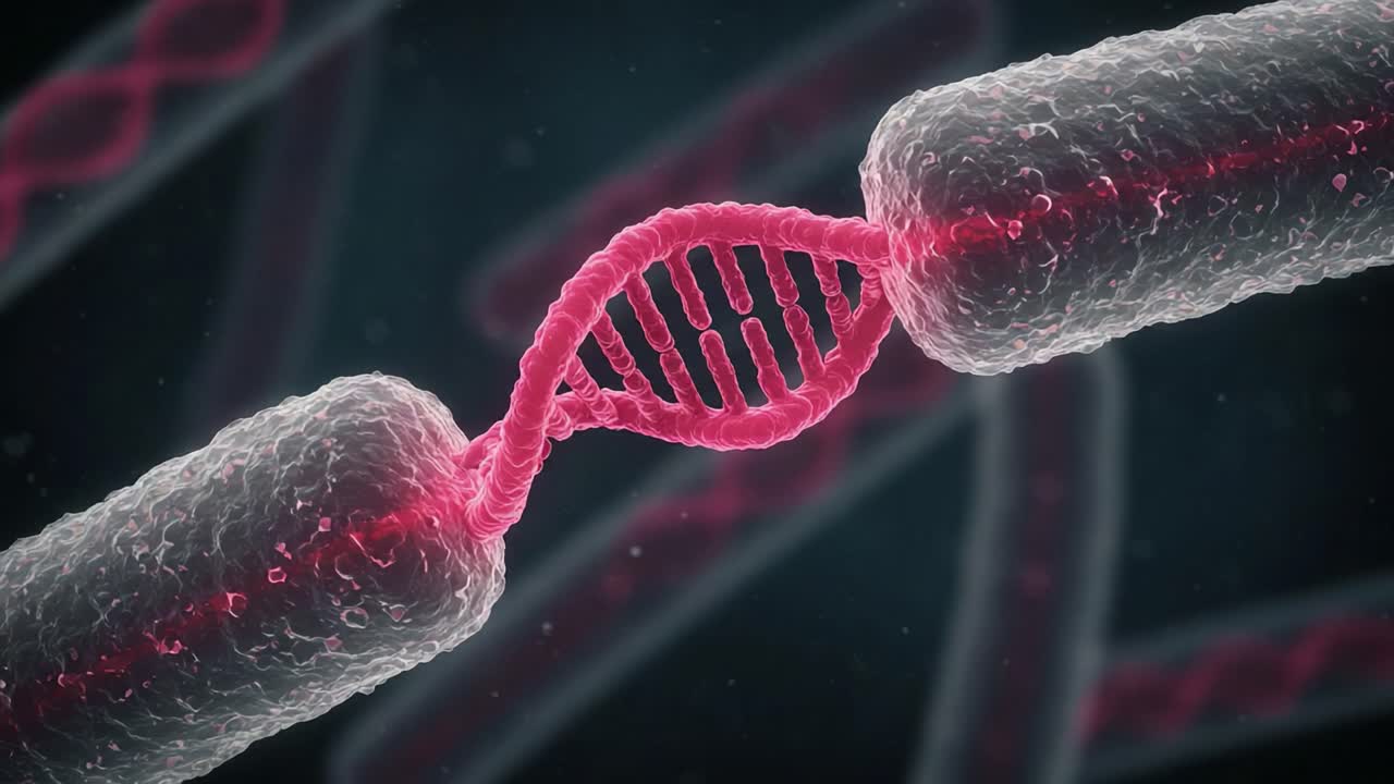 A Detailed Visualization of DNA Strand Interaction Highlighting the Complex Structure and Function of Genetic Material in Cellular Processes