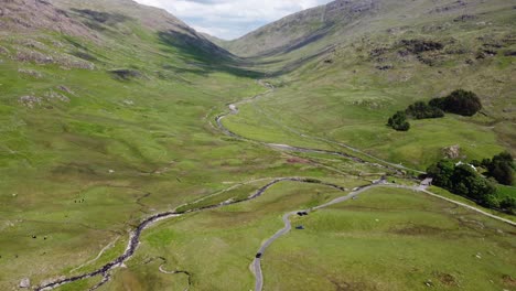 lake district mountain valley reveal at cockley beck, near hardnkott pass