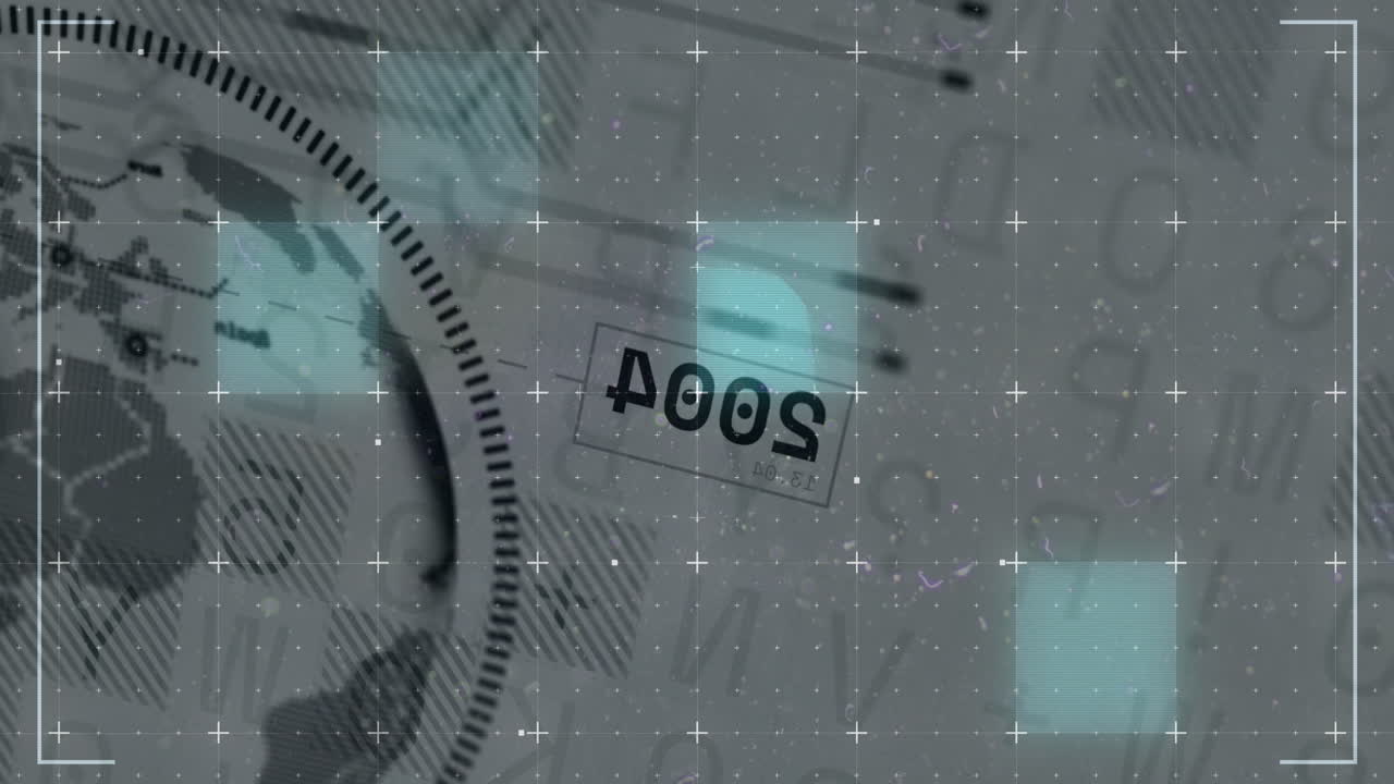 ⁇ 색 배경 위에 지구와 금융 데이터 처리의 애니메이션