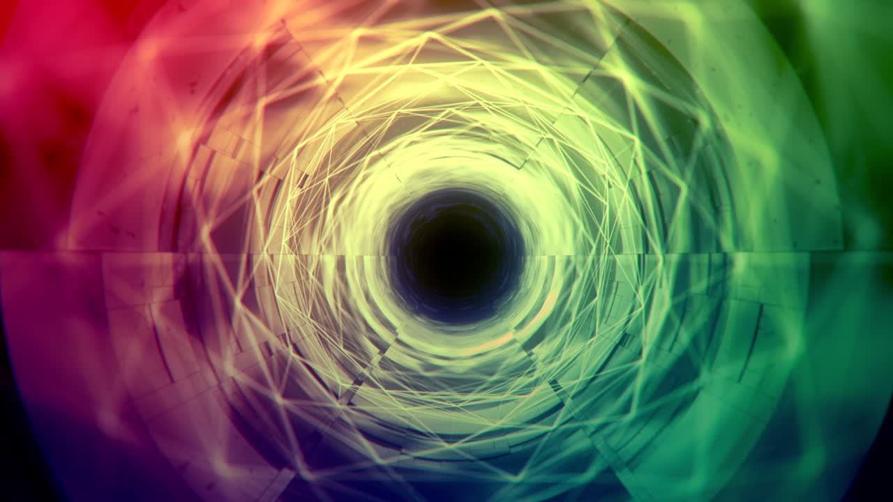 túnel abstracto con formas animación de bucle colorido