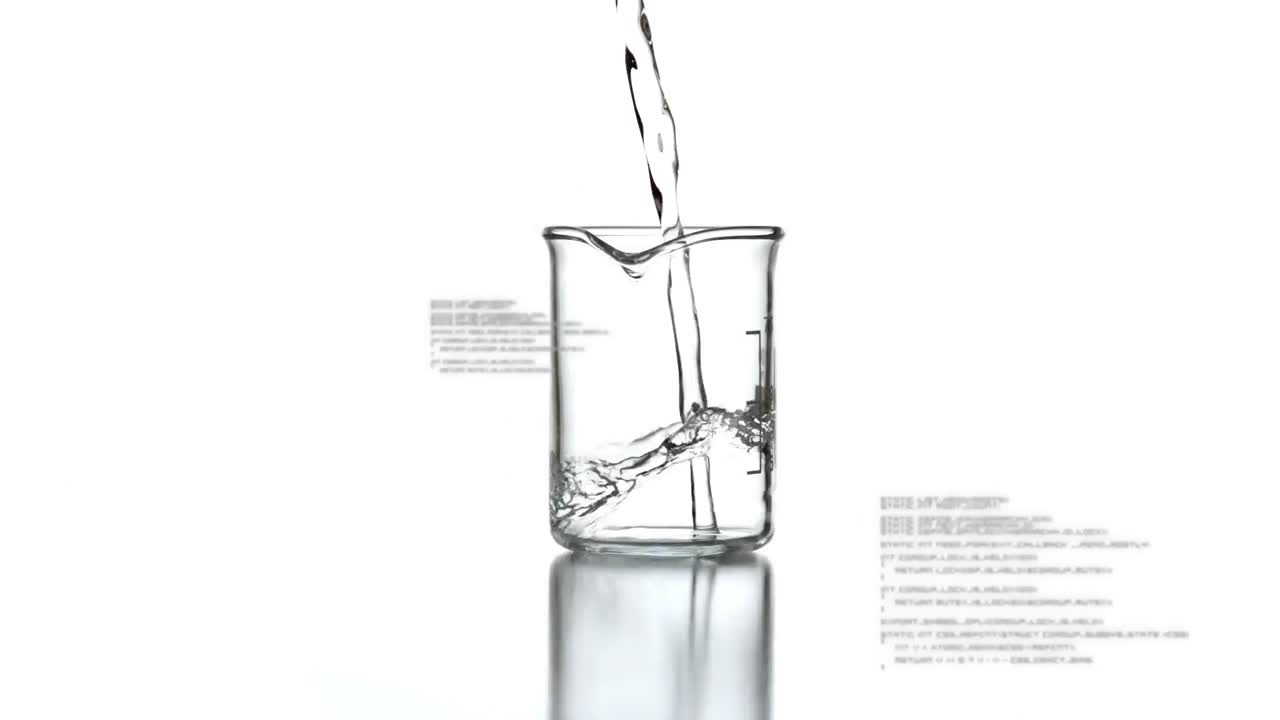 전면에 데이터가 있는 실험실 컵