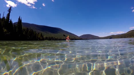 woman kayaking in river 4k