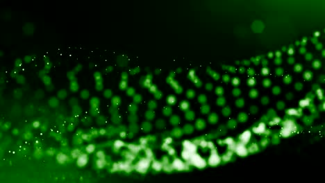3d render of luminous particles as science fiction background or modern abstract green background of particles with depth of field and bokeh like vj loop. particles form wavy structure. 2
