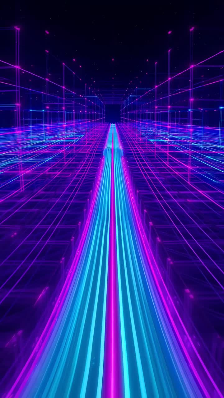 Retro-futuristico Sci-Fi Retrowave Griglia Neon 4K