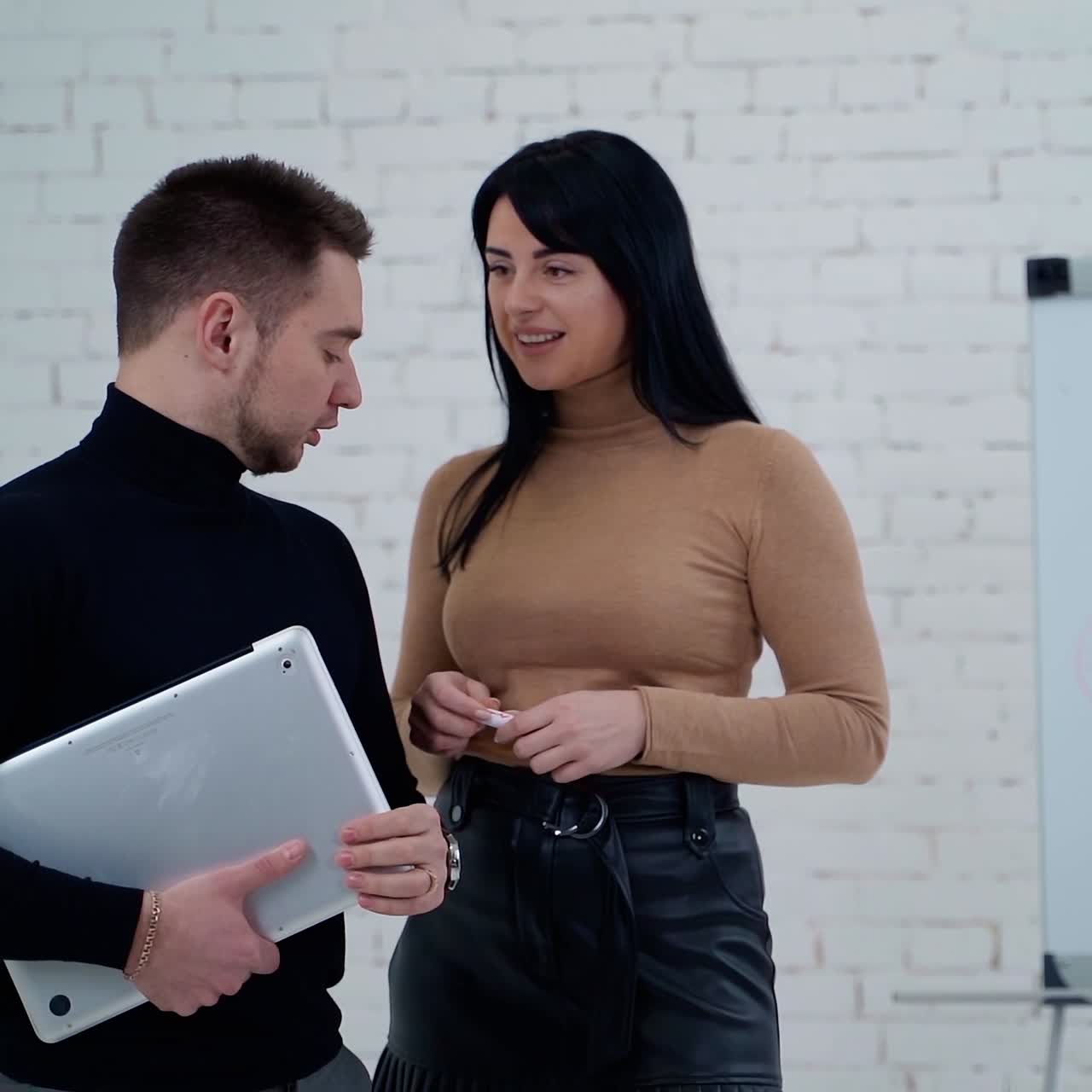 . Concept of partnership in business. Portrait of successful smiling business people