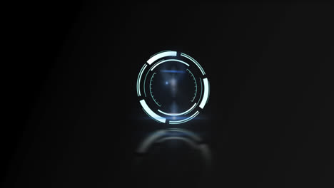 Animation-of-blue-scope-scanning-over-black-background