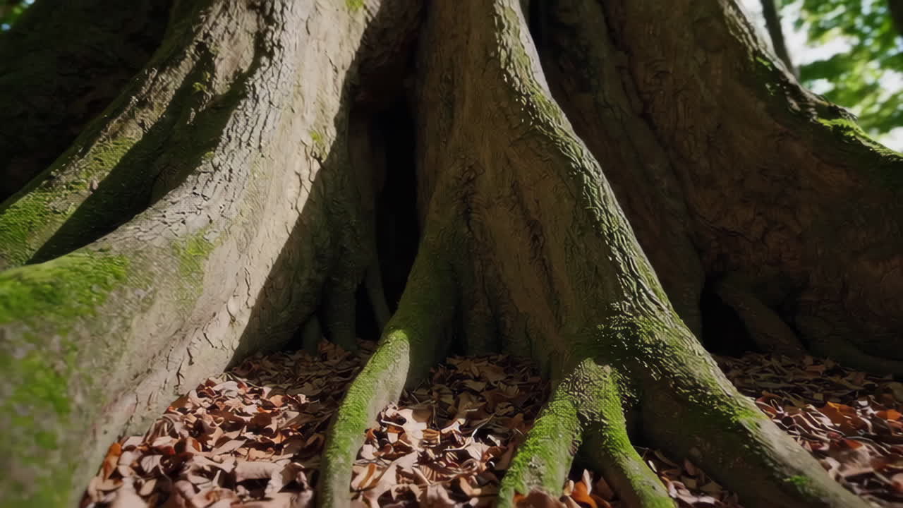 Ancient Tree Roots in a Forest