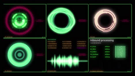 futuristic hud interface with green and black colours