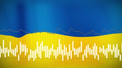 Animation-of-data-processing-over-flag-of-ukraine