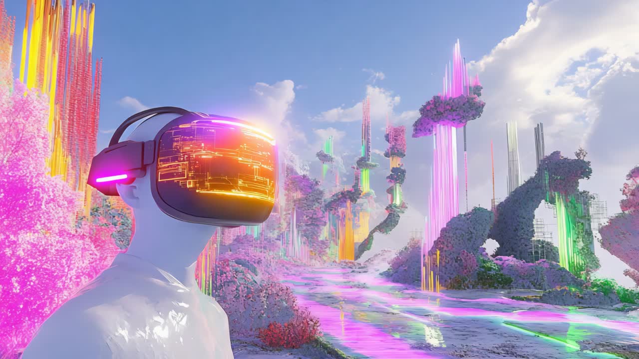 Virtual Reality Experience in a Futuristic Landscape