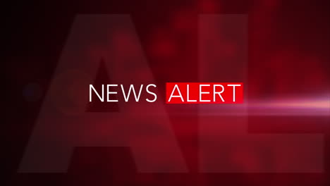 “news alert” 3d motion graphic with red background