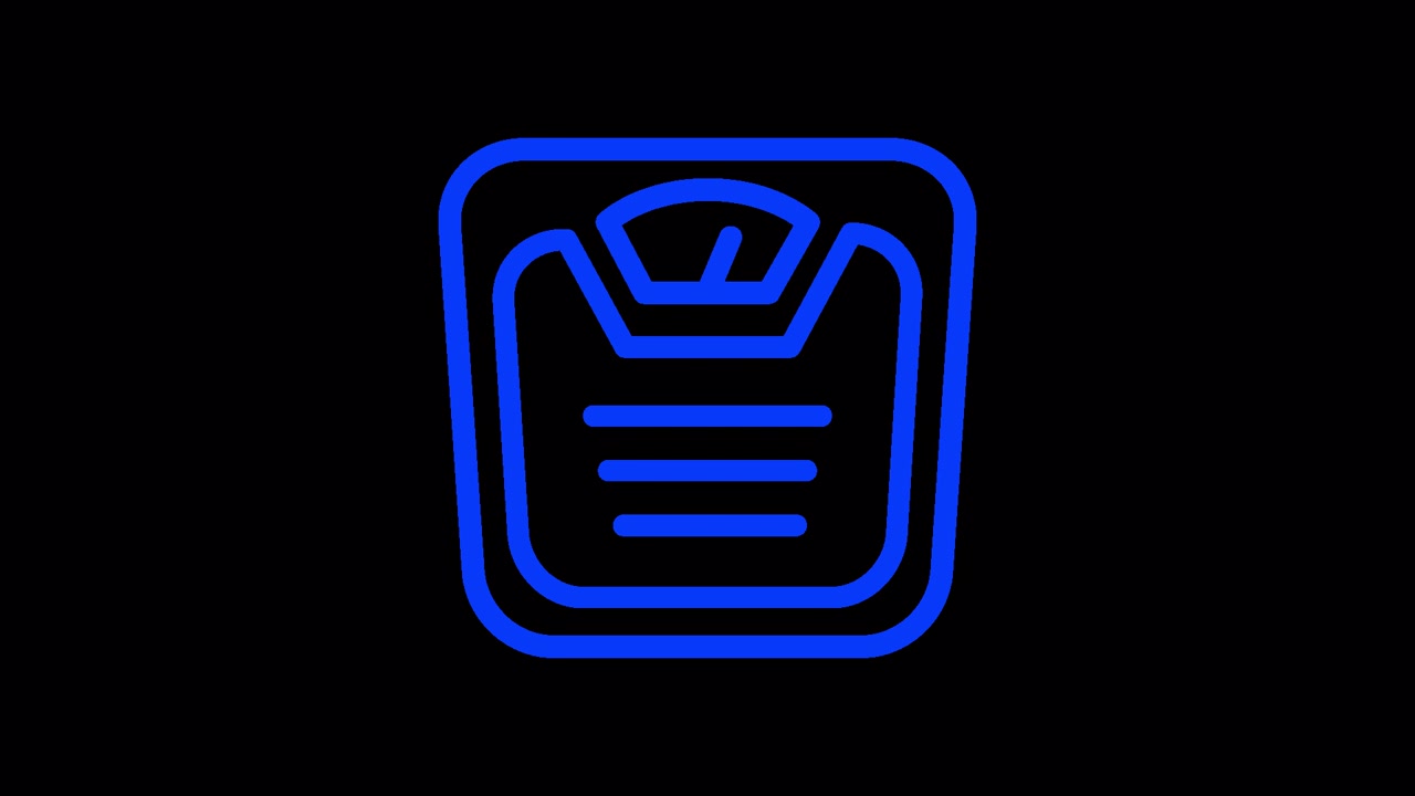 Animated Blue Outline Bathroom Scale Icon with Moving Needle