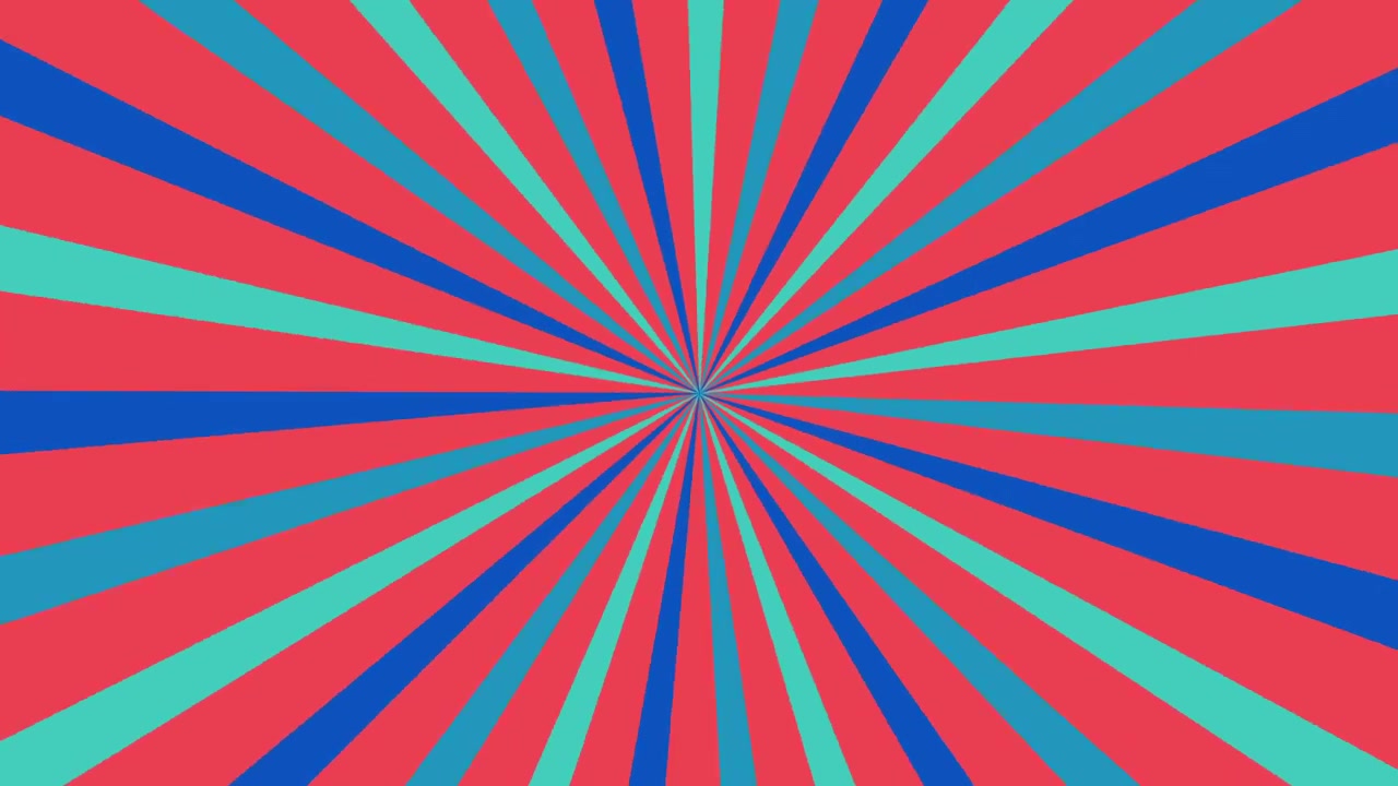 Dynamic Radial Stripes Spinning in Red, Blue, and Teal Colors