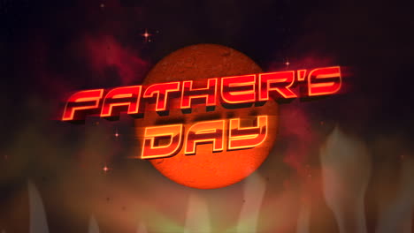 Animation-text-Fathers-day-and-retro-abstract-circle-and-fire-retro-holiday-background