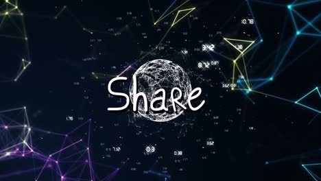 animation of share text over globe