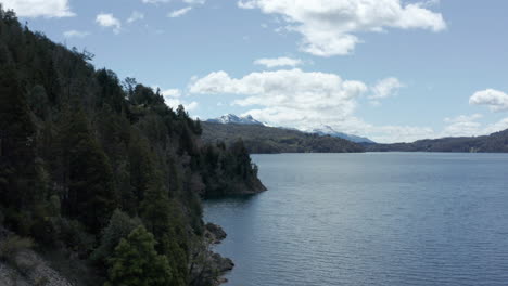 aerial - perito moreno lake near bariloche, rio negro, argentina, forward ascending reveal