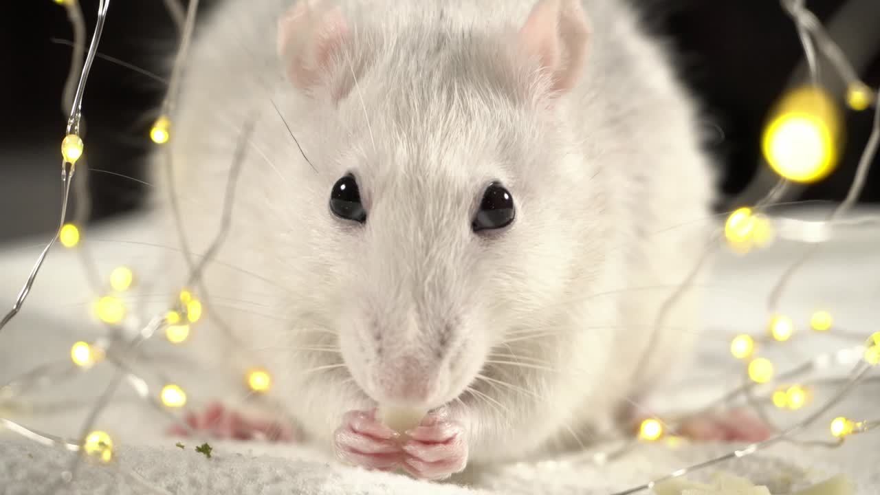 Ratto di Ferro. Simbolo dell'anno 2020. Filmato in loop. Cinemagraph. 4K