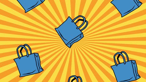 bolsas de compras patrón estilo pop arte animación