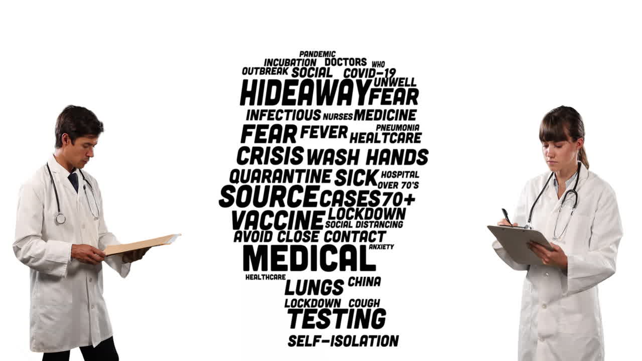 conceptos de coronavirus textos contra el médico chequeo de informes médicos