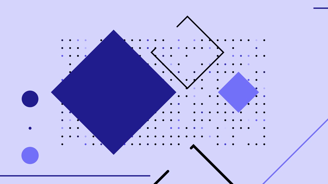Seamless Loop of Abstract Geometric Pattern with Blue and Purple Shapes