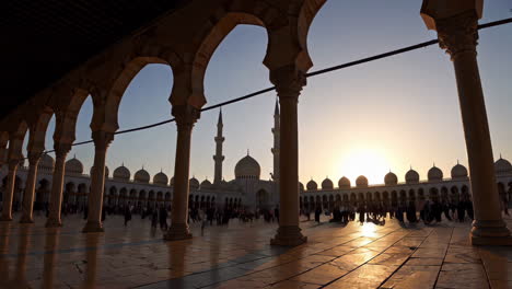 grand mosque of dubai at sunset