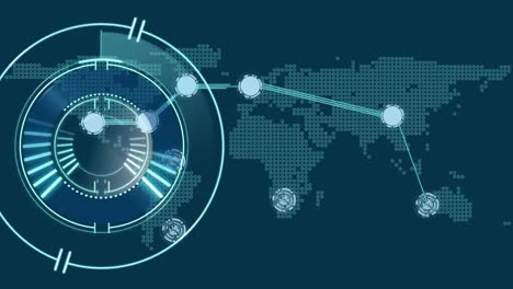 Animation-of-scope-scanning-over-network-of-connections-and-world-map