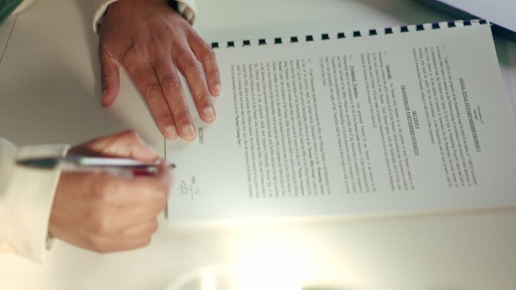 La firma de un contrato