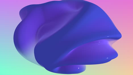 abstract 3d rendering of swirling blue liquid with vibrant rainbow colors