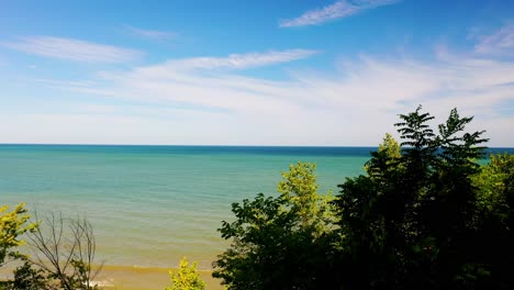 4k drone video reveal of lake michigan's coast