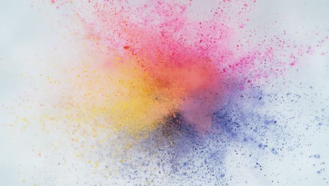 colorful powder exploding in super slow motion.