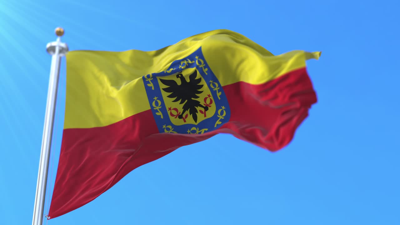 Flag of Bogota, capital city of Colombia. Loop