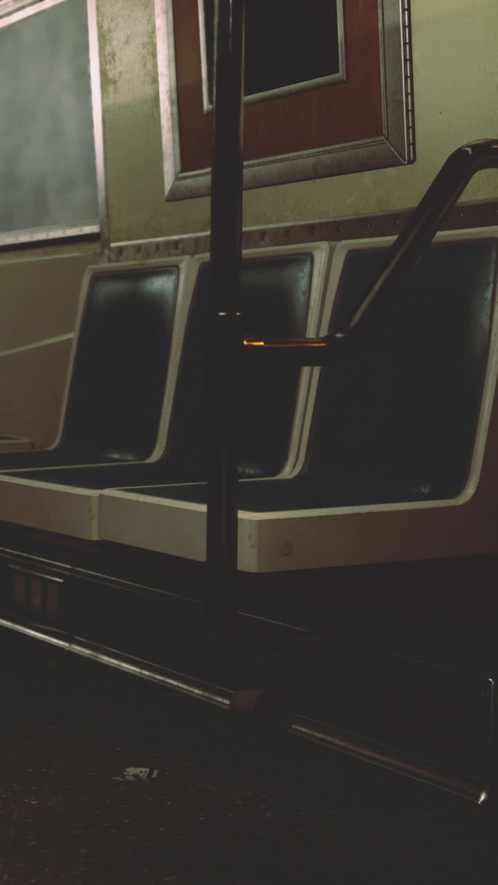 Leere U-Bahn-Sitze an einem Bahnhof während der abendlichen Pendlerzeit.