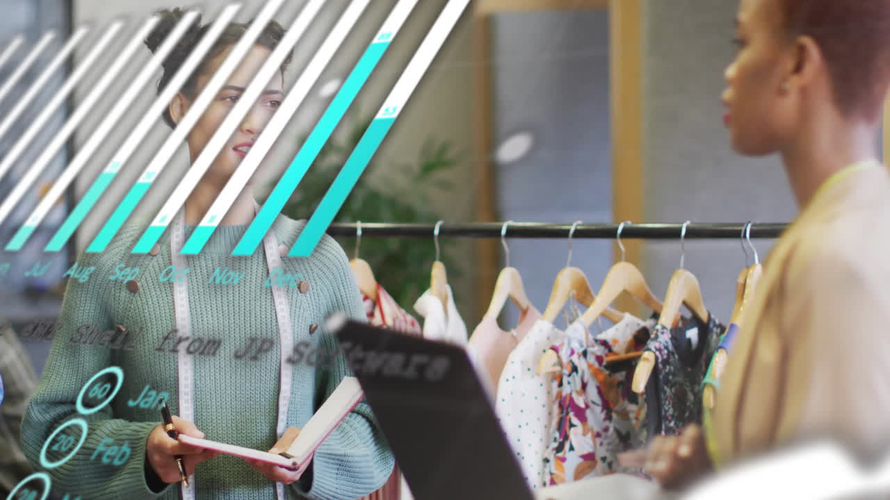 사무실에서 다양한 사업가들에 대한 금융 데이터 처리의 활성화