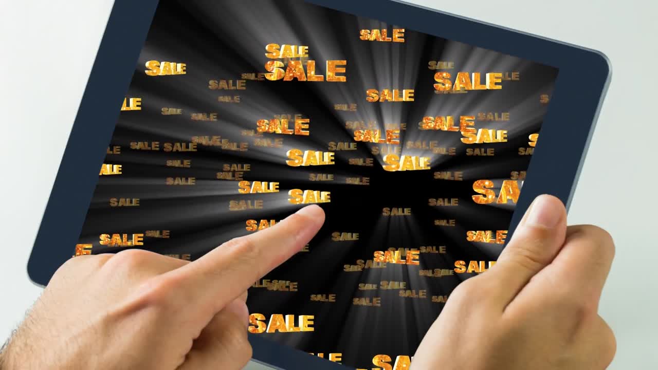 디지털 태블릿을 들고 있는 여성의 디지털 애니메이션 4k