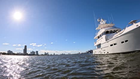 boats docked under a bright sunny sky