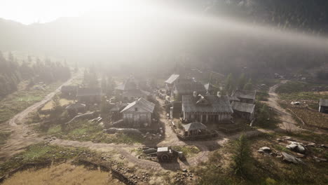 Aerial-view-of-Swiss-mountain-village