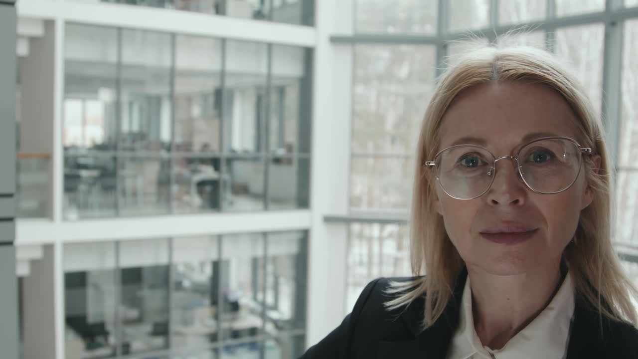 Close-Up Portrait of Blonde Businesswoman
