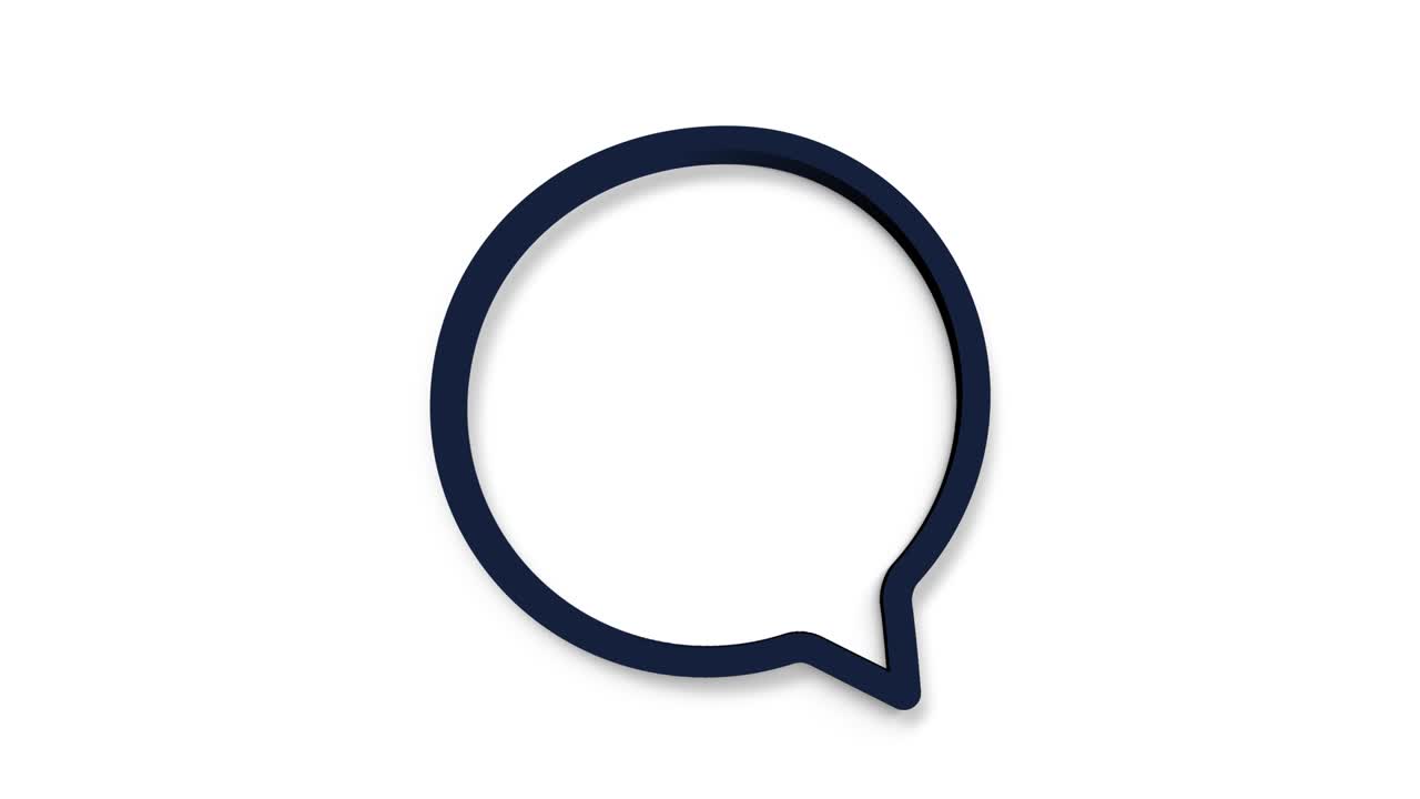 Chat, speech bubble 3d icon animation on white background. 4K