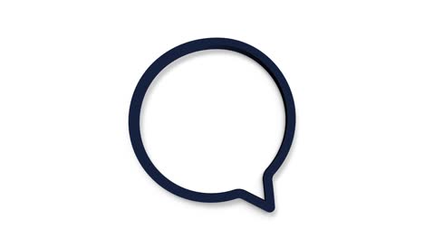 chat, speech bubble 3d icon animation on white background. 4k