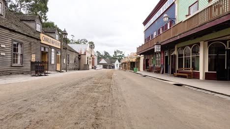 empty old town street with vintage buildings